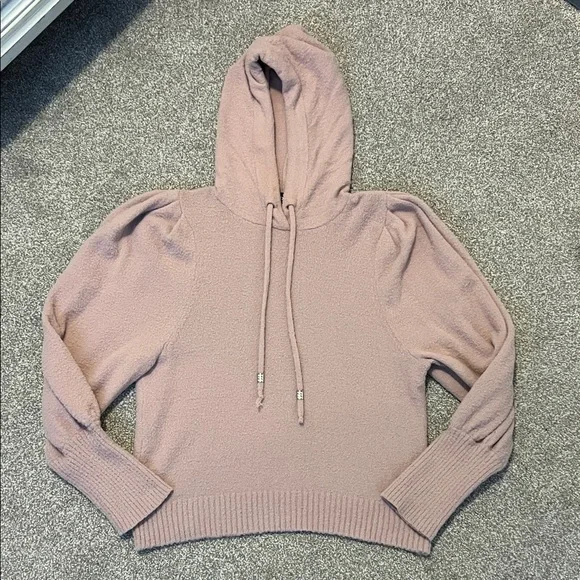 Express Women's Dusty Pink Hooded Sweater - Picture 1 of 11